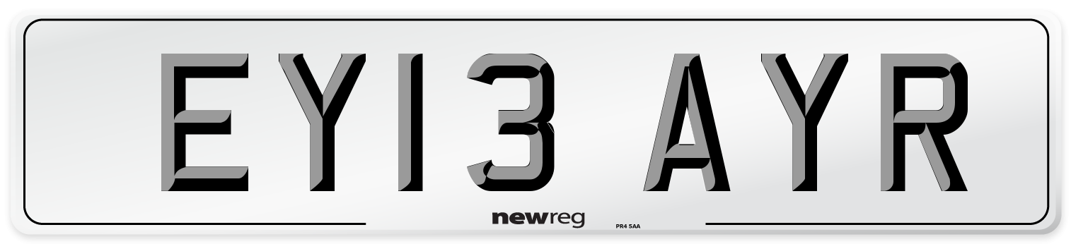 EY13 AYR Number Plate from New Reg